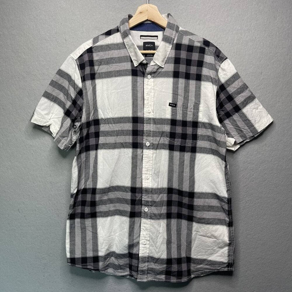 RVCA Brookfield Short Sleeve White Shirt for Men XL